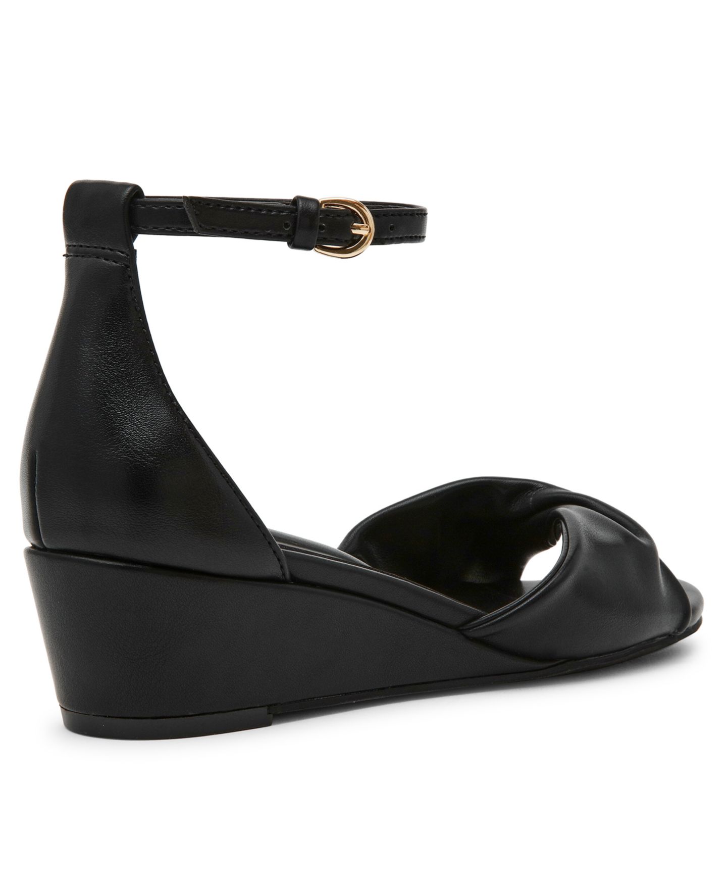 Женские сандалии Anne Klein Whitby Ankle Strap Demi Wedge, цвет: Чёрный гладкий — фото 7