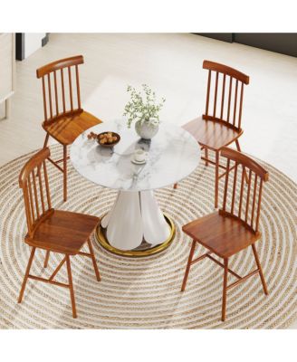 Dining Chairs Set of 4, Farmhouse Rubber Wood Kitchen Chairs,