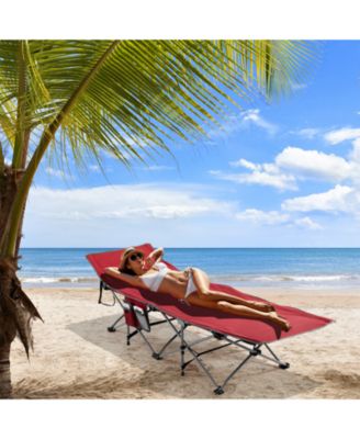 Folding Retractable Travel Camping Cot with Mattress and Carry Bag