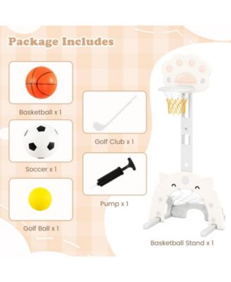 3-in-1 Toddler Sports Center with Basketball Hoop, Soccer & Golf