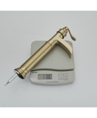 Waterfall Single Handle Bathroom Vessel Sink Faucet Farmhouse Vanity Bowl Tall Lavatory With Metal Drain In Brushed Gold