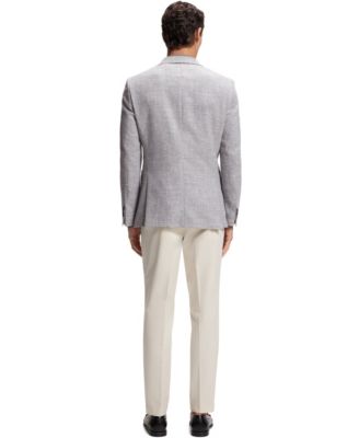 Men's Patterned Stretch-Cotton Blend Regular-Fit Blazer