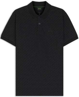 Men's Cotton-Piqu&eacute; Printed Pattern Polo Shirt
