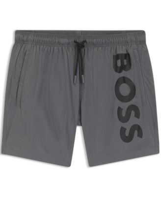 Men's Vertical Logo Print Swim Shorts