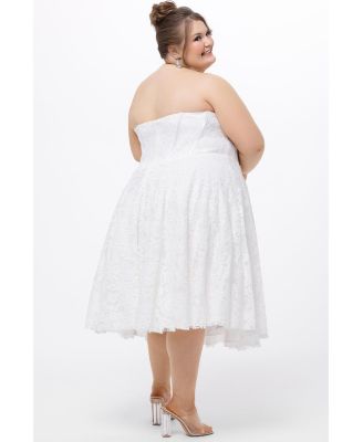 Women's Sweetheart Strapless Lace Bustier Party Dress