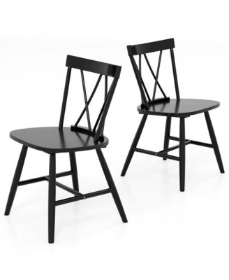 Dining Chairs Farmhouse Kitchen Chair with Rubber Wood Frame,