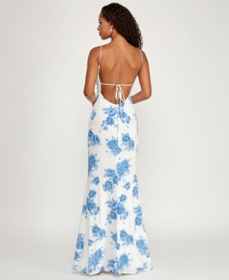 Juniors' Sequin Detail Gown