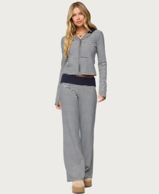 Women's Meggy Striped Fold Over Pants