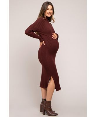 Maternity Long Sleeve Sweater Dress
