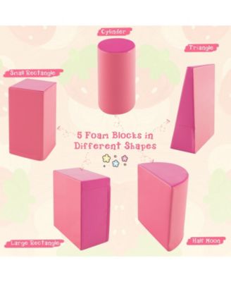 5-Piece Kids Climb and Crawl Activity Playset-Pink