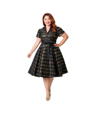 Plus Size 1950s Collared Shirt Dress