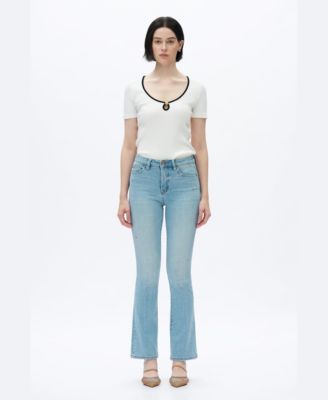 Women's High-Rise Rhinestone-Embellished Flare Jeans