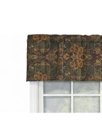 100% Cotton High Quality Espadas Tailored Window Valance with 1.5" Rod Pocket 50" W X 12" L Hunter