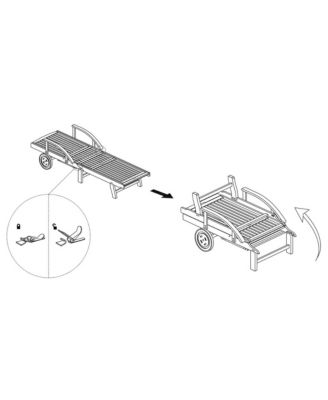 2-Pc. Solid Acacia Wood Sun Lounger Set