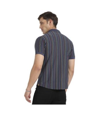 Men's Multicolour Contrast Knitted Shirt