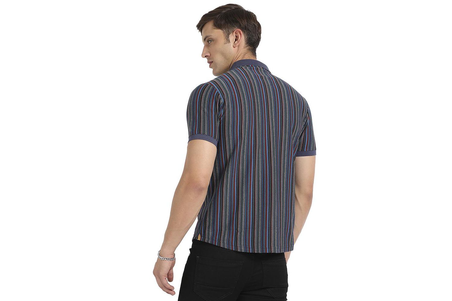 Men's Multicolour Contrast Knitted Shirt