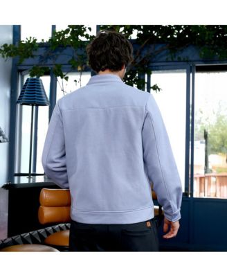 Men's Flint Grey Panel-Stitch Knit Jacket