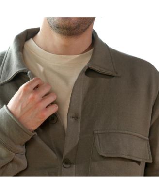 Men's Dark Olive Utility-Knit Jacket