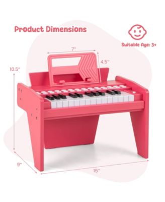 25 Keys Digital Piano with Music Stand,Teaching Mode,Lighted Keys, Adjustable Speed