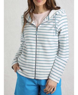 Women's Striped Full Zip Hoodie