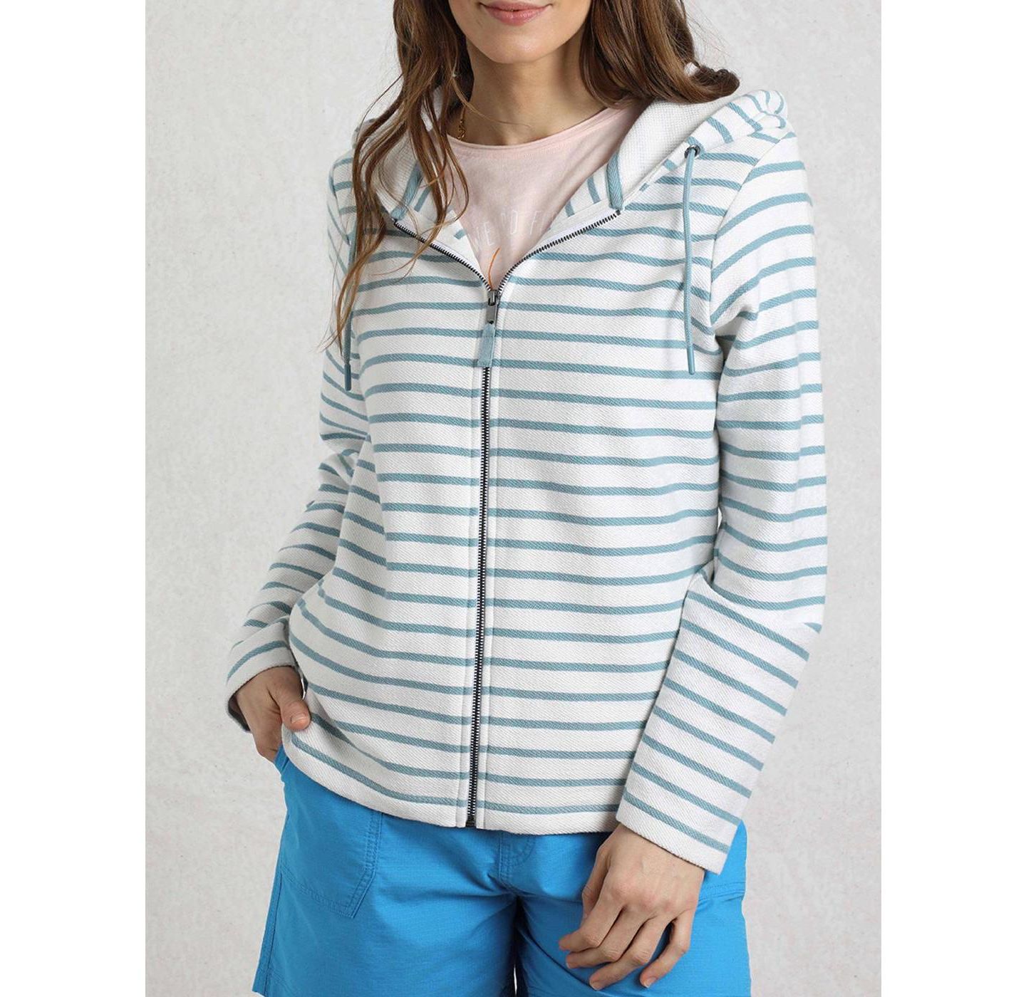 Женское худи Weird Fish Striped Full Zip, цвет: Минеральный синий — фото 7