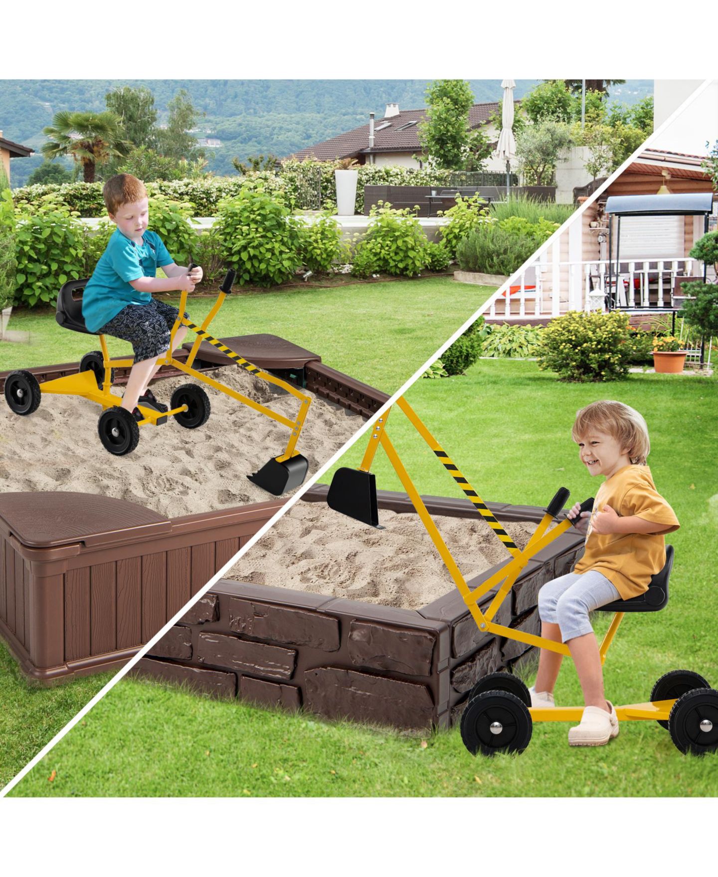 Детская игрушка HONGGE Sandbox Sand Digger Ride-On Excavator with Dual-Hand Controls, 110 lbs Capacity, Ages 3+, цвет: Чёрный — фото 7