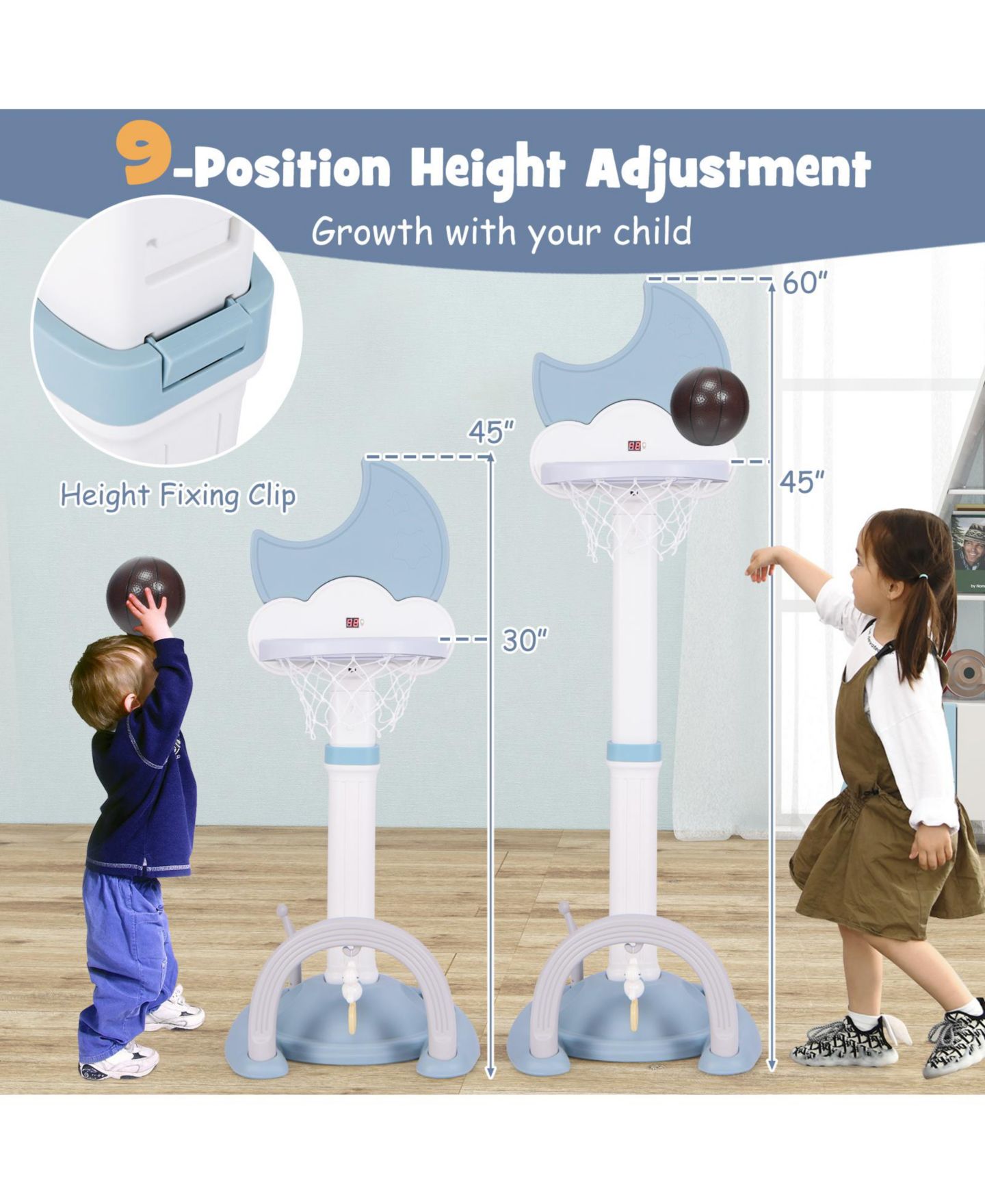 Детская игрушка HONGGE 4-in-1 Sports Activity Center with Adjustable Height, 2–4 года, цвет: Синий — фото 5