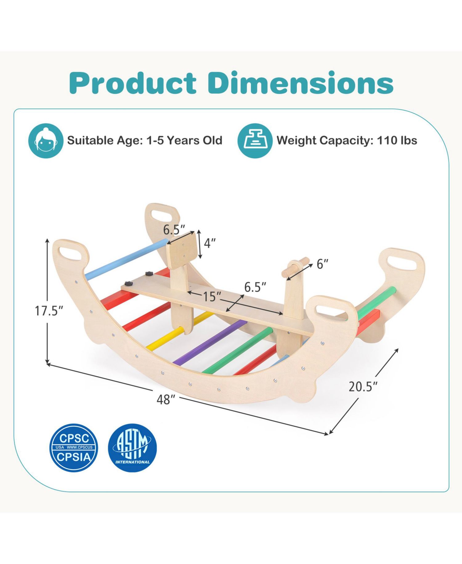 4-in-1 Wooden Climbing Activity Climber