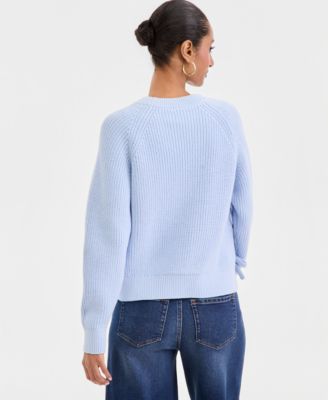 Women's Lace-Up-Detail Sweater, Created for Macy's