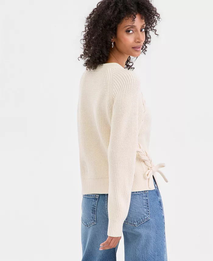 Women's Lace-Up-Detail Sweater - thumbnail 8