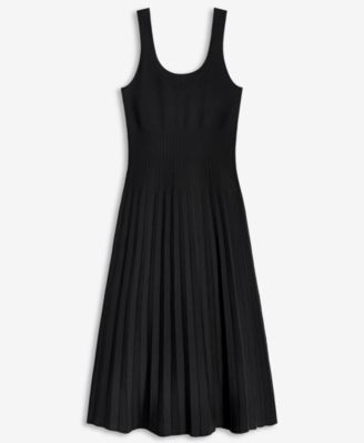 Women's Sleeveless Pleated Sweater Dress