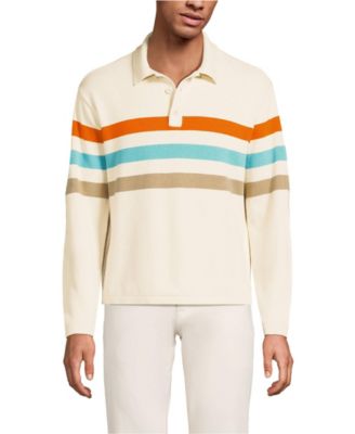 Men's Long Sleeve Cotton Rugby Sweater Polo
