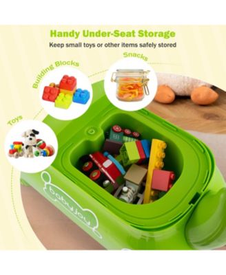 Ride on Toy Baby Dinosaur Sliding Car with 4 Universal Casters Under-Seat Storage