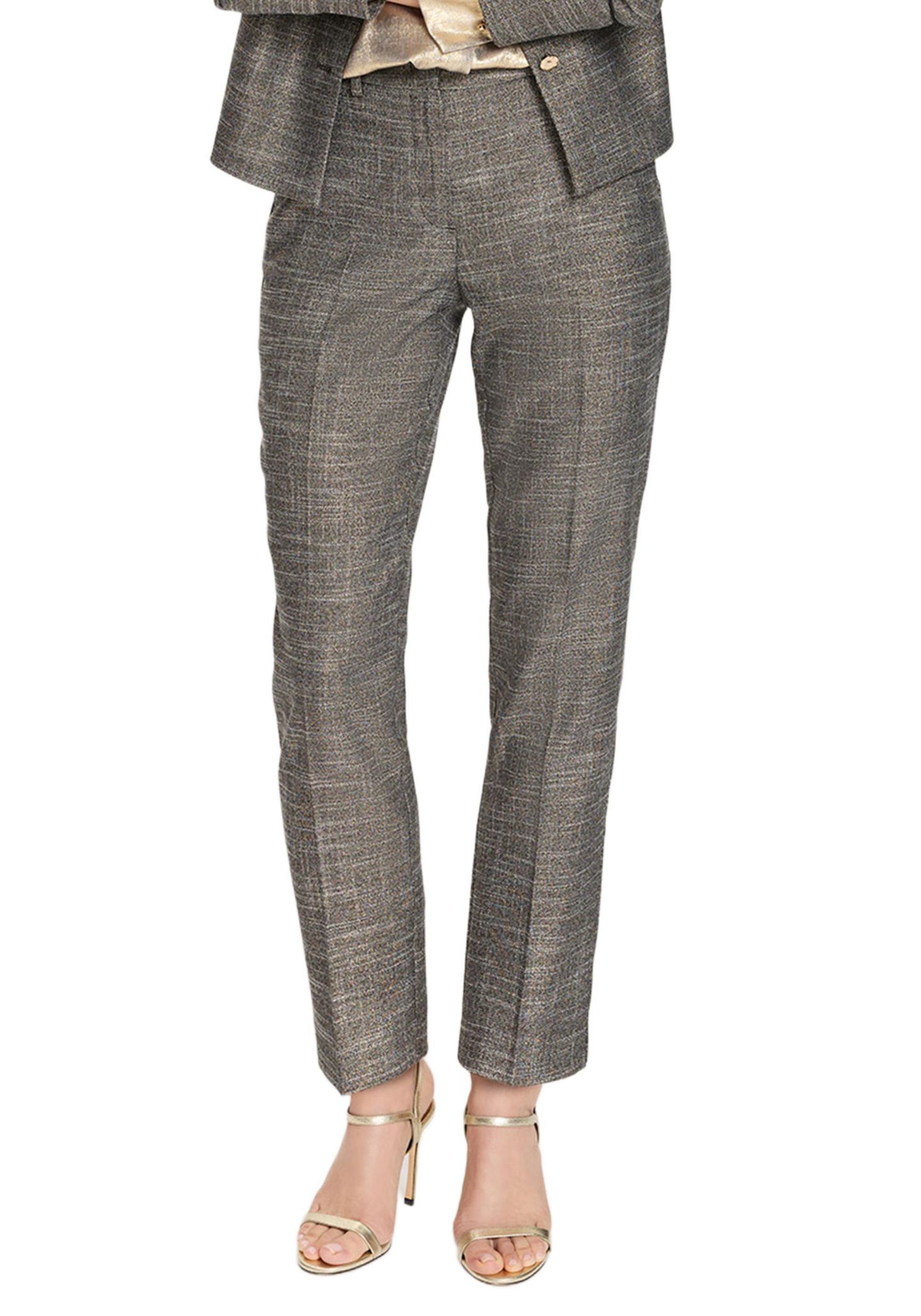 Женские брюки Olsen Lisa Fit Sparkle, цвет: Коричневый — фото 1
