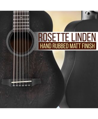 34" Acoustic Guitar Kit - 6-String 1/2 Junior Size Guitar with Accessories, Black (PGA820BK)