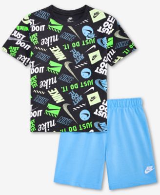 Boys' 4-7 Printed T-Shirt & Shorts  2-Piece Set
