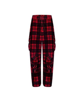 Women's Cotton Plaid Cargo Pants
