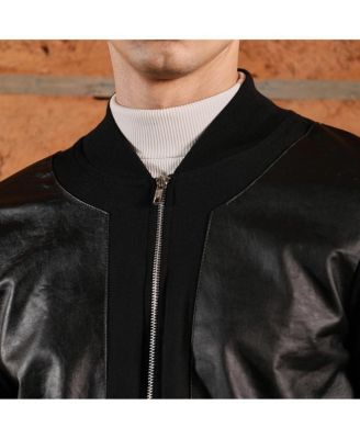 Men's Onyx Black Self-Block Bomber Jacket