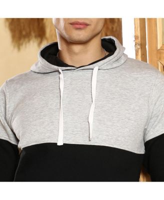 Men's Coin Grey & Onyx Black Block Pullover Hoodie