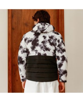 Men's Obsidian Black & Chalk White Dye-Block Quilt Puffer Jacket