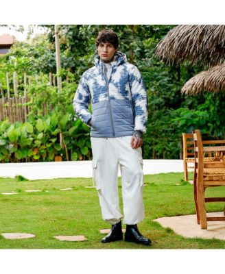 Men's Coin Grey Dye-Block Quilt Puffer Jacket