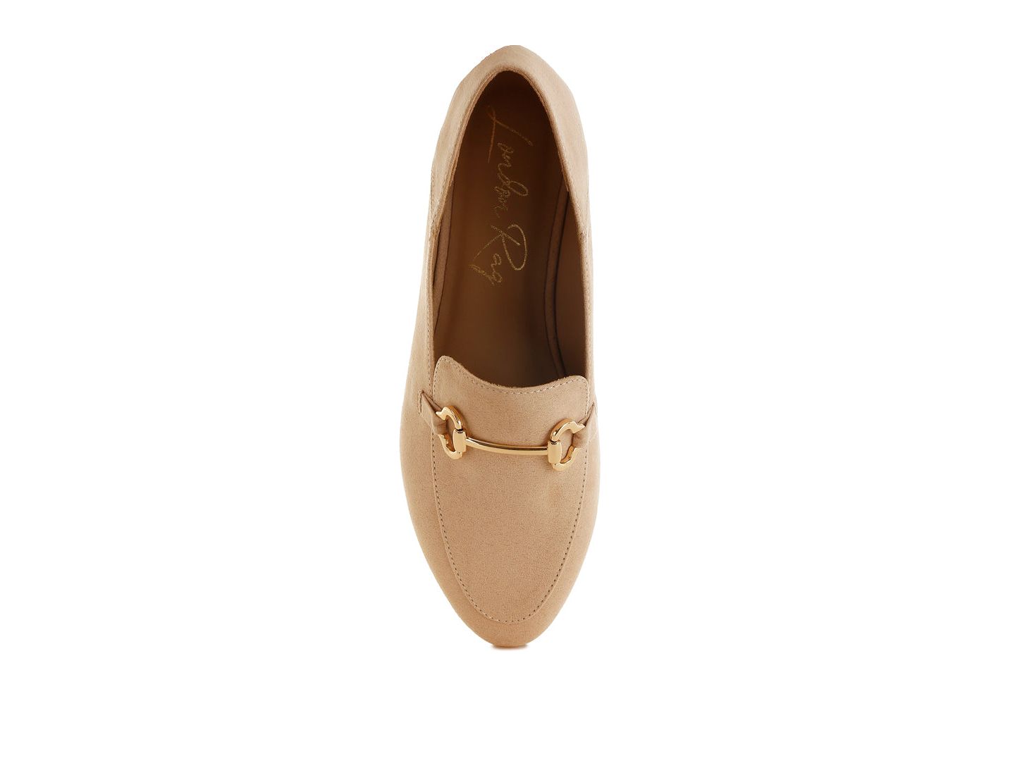 Женские туфли London Rag Noltas Horsebit Embellished Flat, цвет: Бежевая искусственная кожа — фото 4