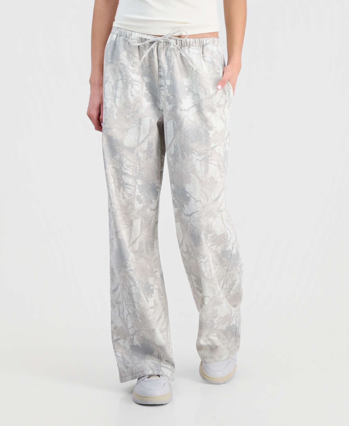 Vanilla Star Juniors' Woodland Camo Drawstring Jeans