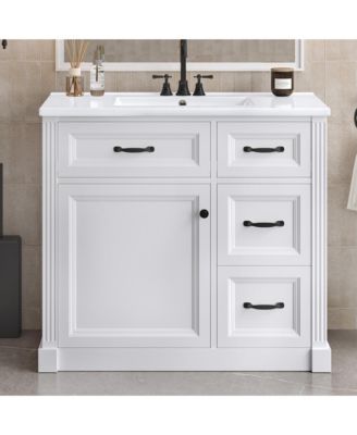 Bathroom Vanity with Sink 4 Drawers Soft Close Door and Adjustable Shelf