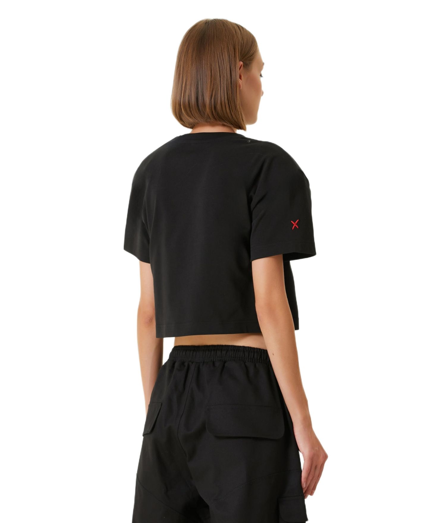 Женская футболка PCFG Cotton Your Itch Shoulder Padded, цвет: Угольно-чёрный — фото 2