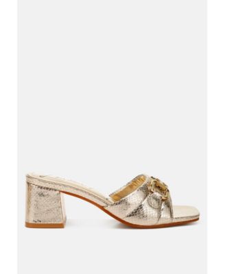 Womens Bellamy Horsebit Detail Snake Print Sandals