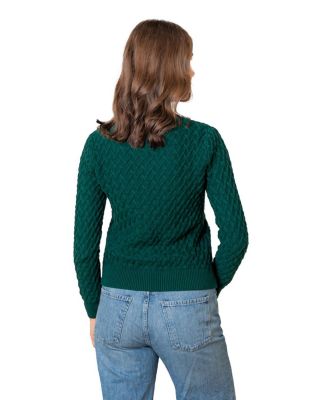 Women's Organic Herringbone Stitch Cardigan Sweater