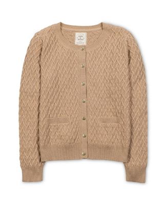 Women's Organic Herringbone Stitch Cardigan Sweater