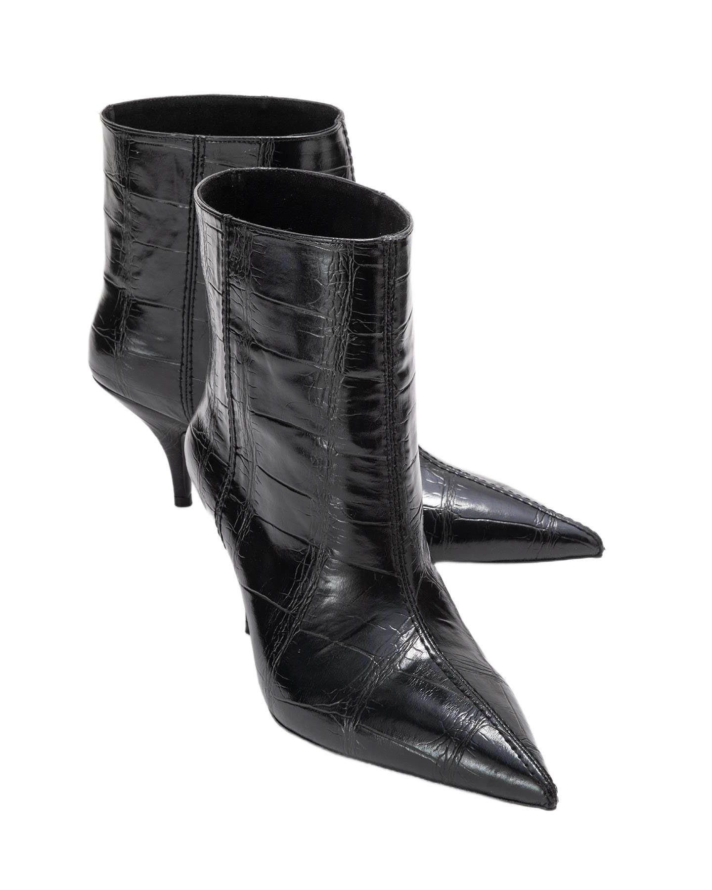 Женские ботинки Prologue Shoes Brivelle Pointed Toe Boot, цвет: Чёрный с принтом искусственная кожа — фото 2