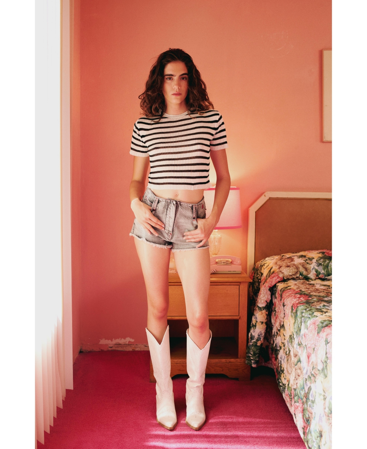 Pcfg Women's Striped Short Sleeve Knit Top